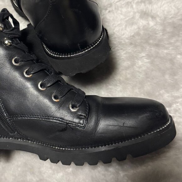 Blondo Black Studded Waterproof Lace-Up Combat Boots Size 8M - Picture 5 of 8